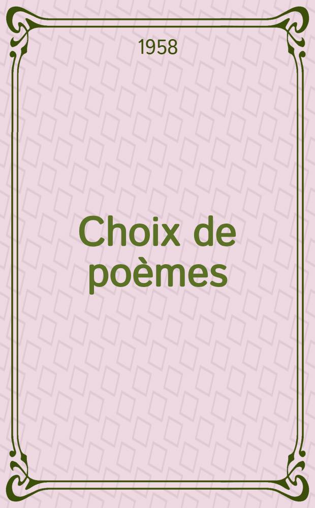 Choix de poèmes