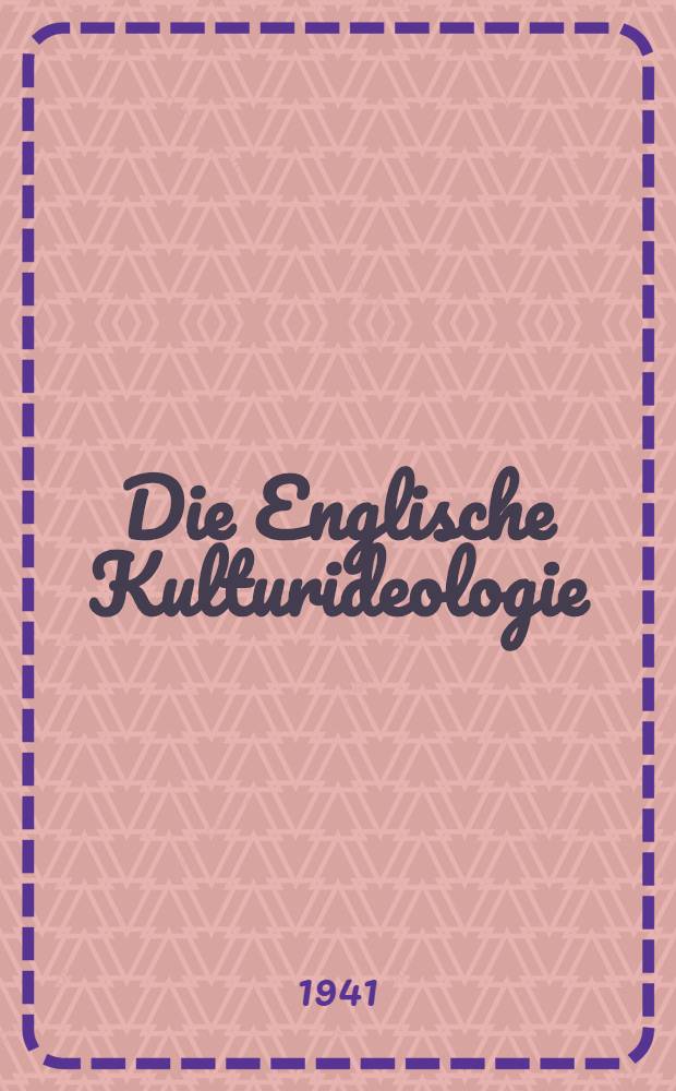 Die Englische Kulturideologie