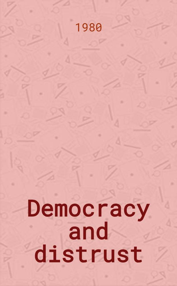 Democracy and distrust : A theory of judicial review