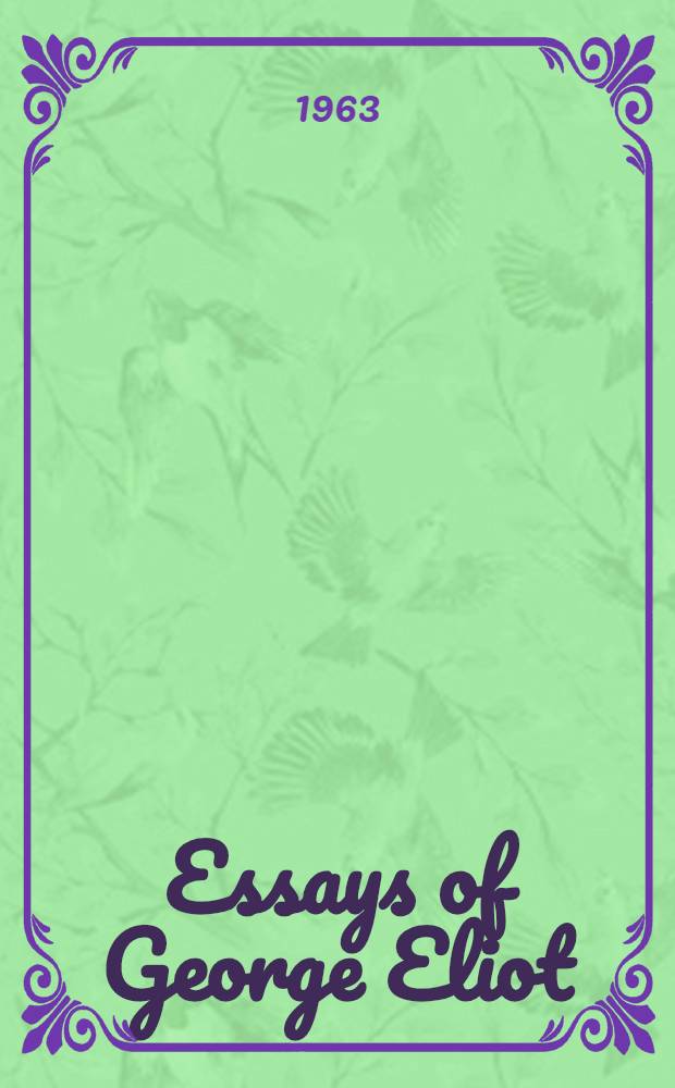 Essays of George Eliot