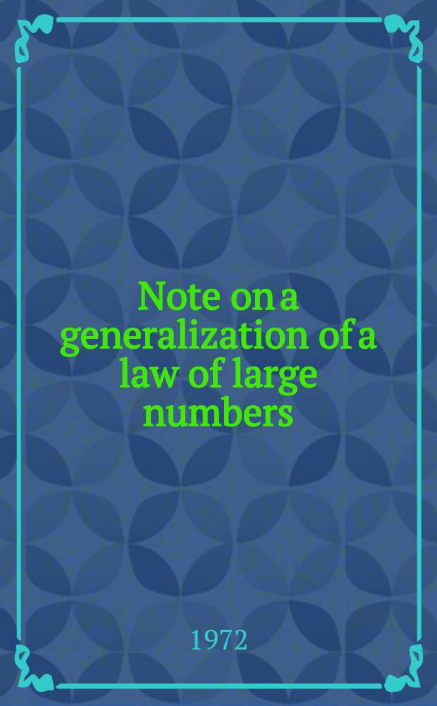Note on a generalization of a law of large numbers