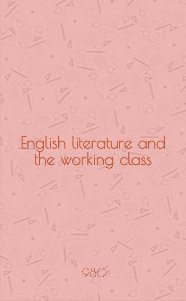 English literature and the working class
