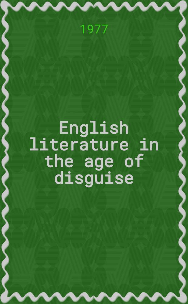 English literature in the age of disguise