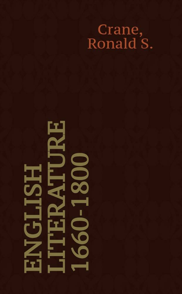 English literature 1660-1800 : A bibliography of modern studies, comp. for Philological quarterly. Vol. 2 : 1939-1950