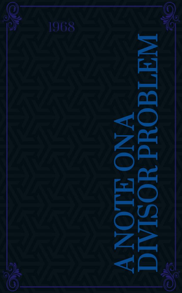 A note on a divisor problem