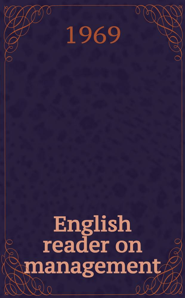 English reader on management