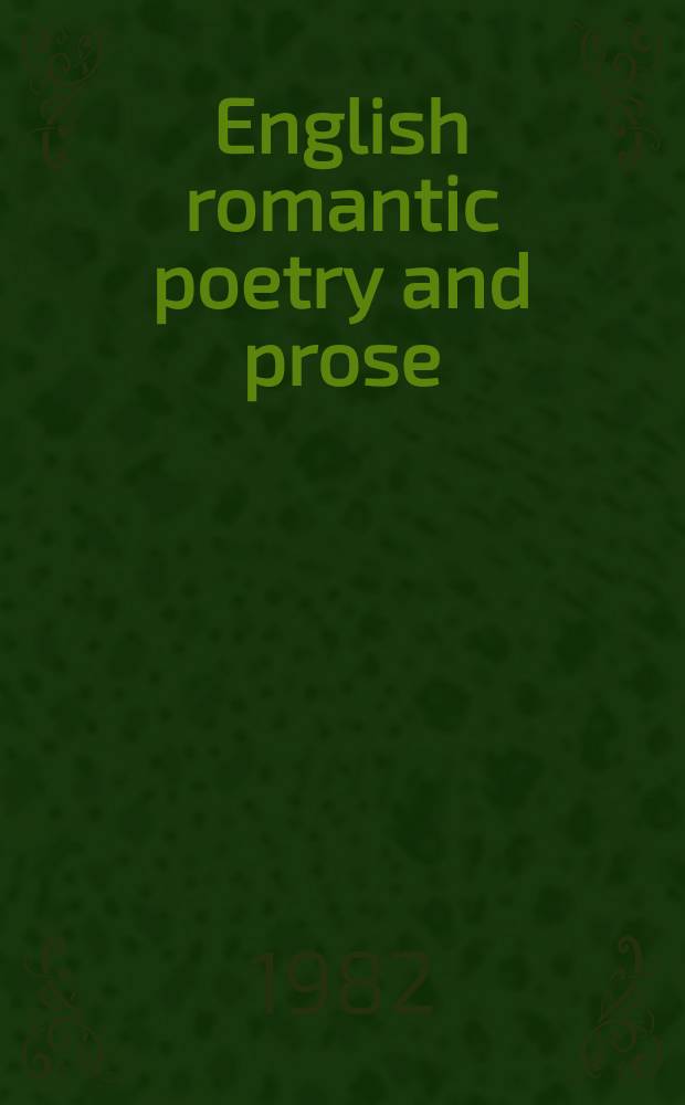 English romantic poetry and prose