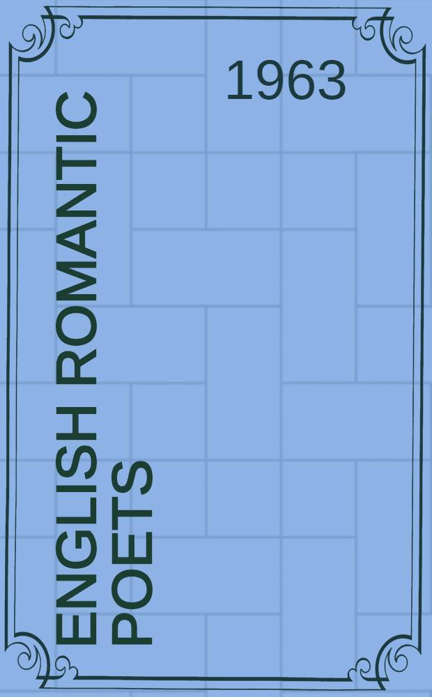 English romantic poets : Mod. essays in criticism