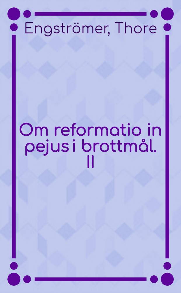 Om reformatio in pejus i brottmål. II