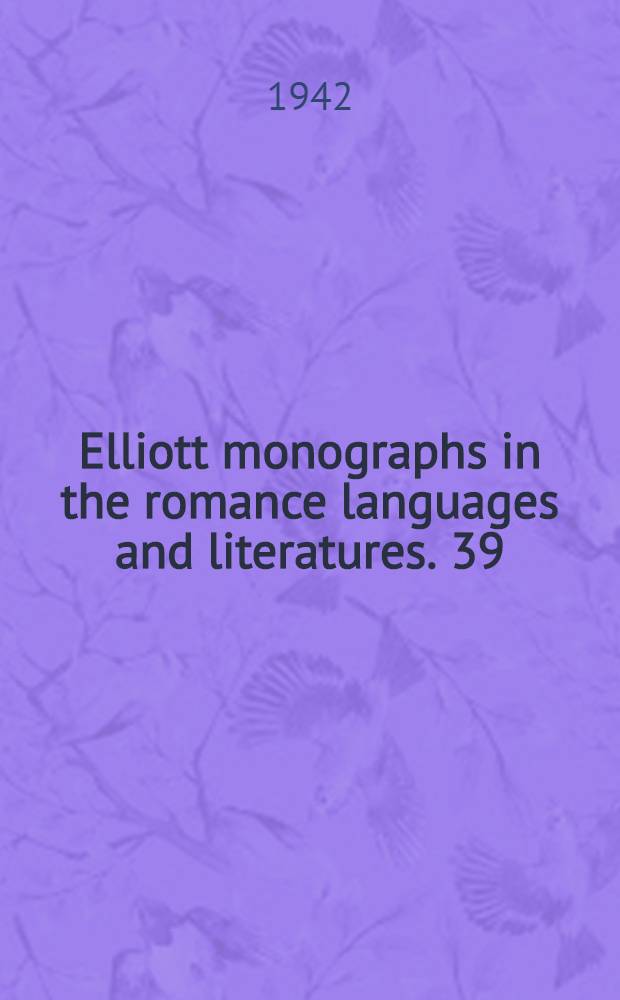 Elliott monographs in the romance languages and literatures. 39 : Eustache