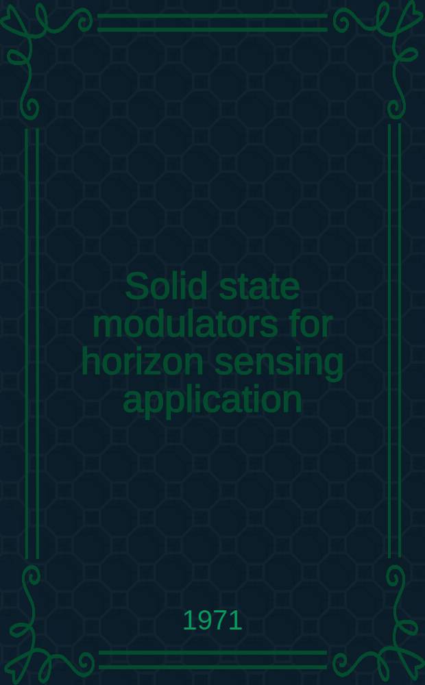 Solid state modulators for horizon sensing application