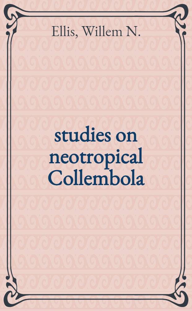 studies on neotropical Collembola