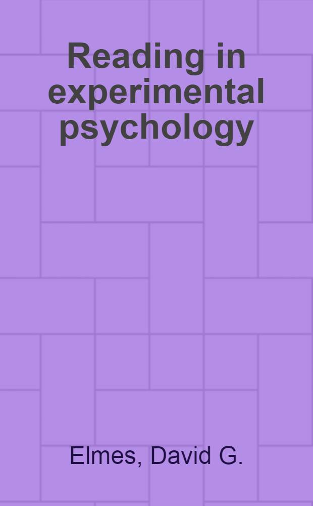 Reading in experimental psychology