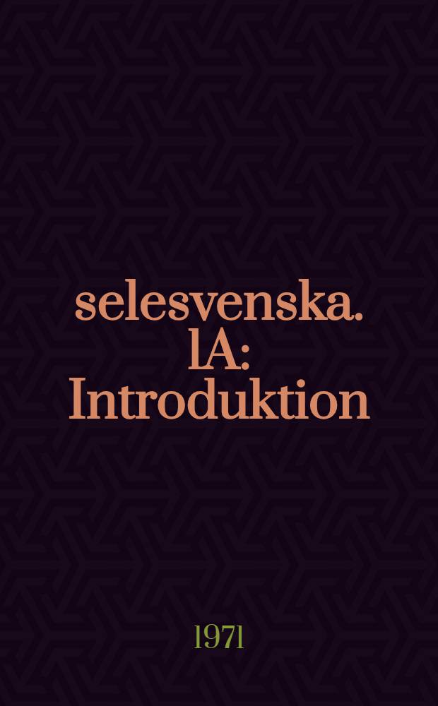 Åselesvenska. 1A : Introduktion