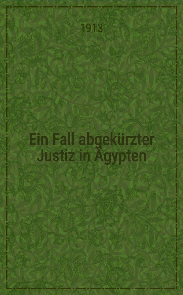 Ein Fall abgekürzter Justiz in Ägypten