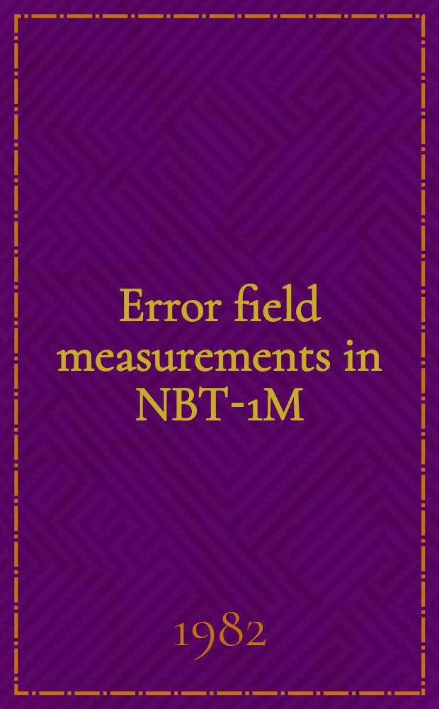 Error field measurements in NBT-1M