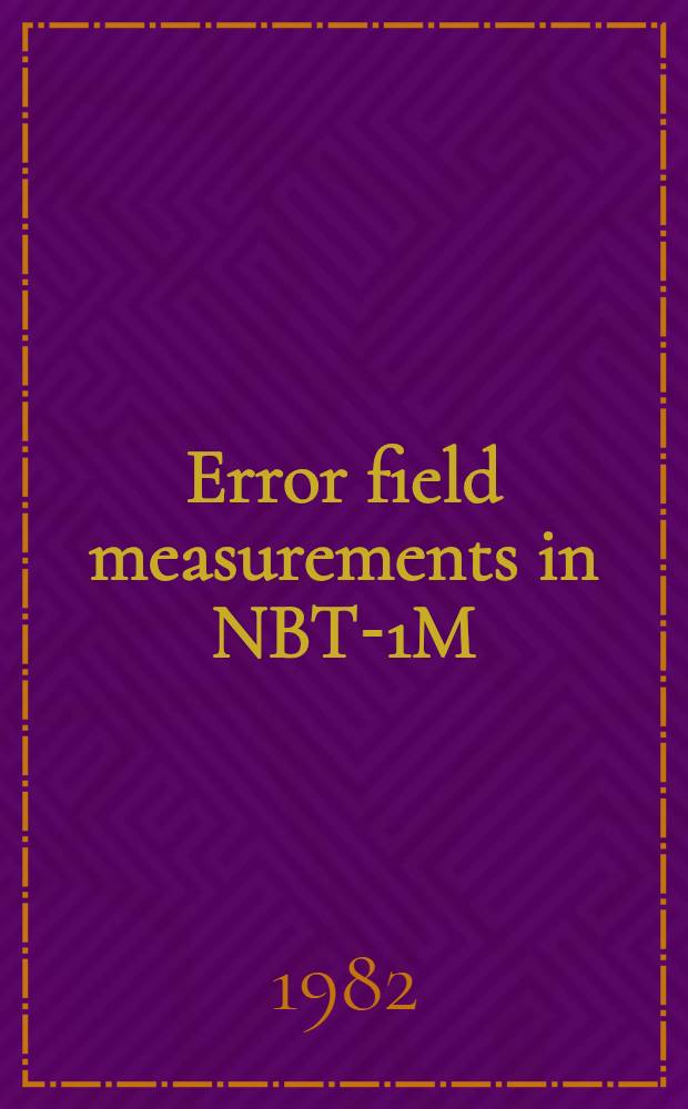 Error field measurements in NBT-1M