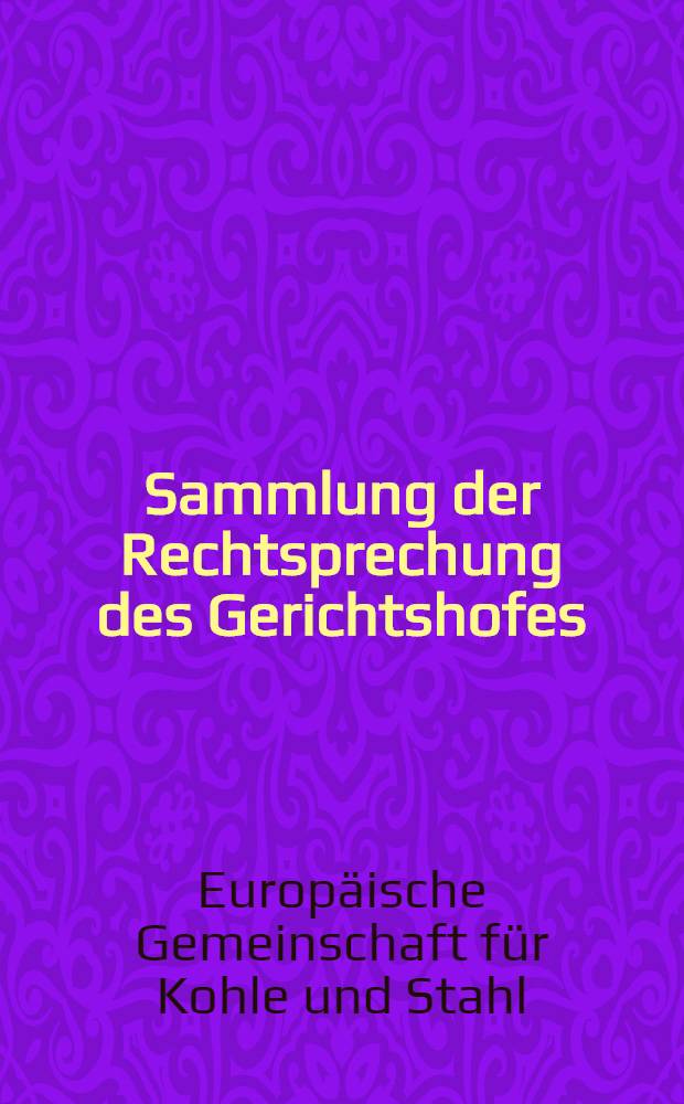 Sammlung der Rechtsprechung des Gerichtshofes