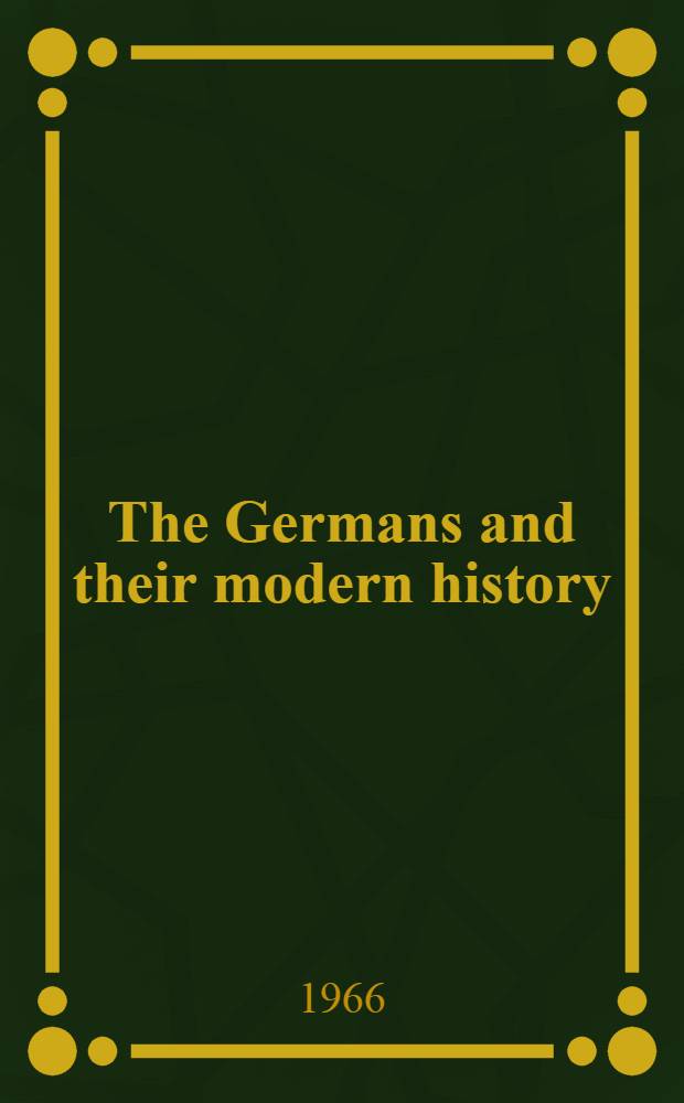 The Germans and their modern history