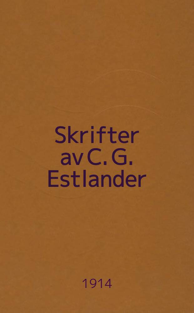 Skrifter av C. G. Estlander