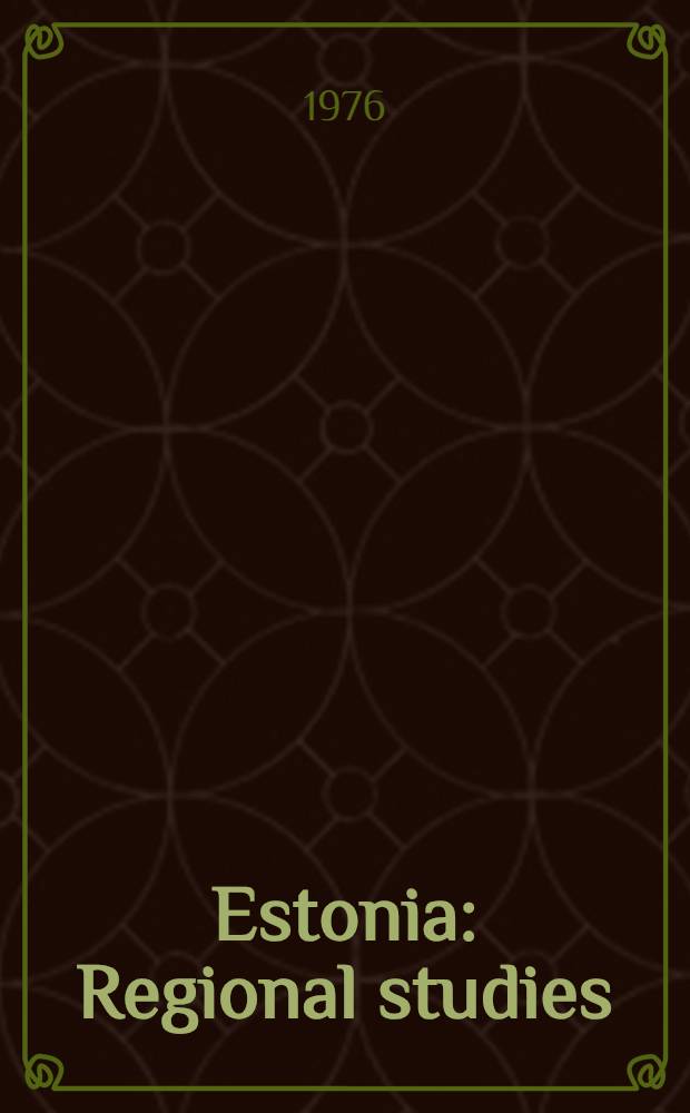 Estonia : Regional studies