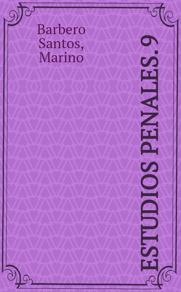 Estudios penales. 9