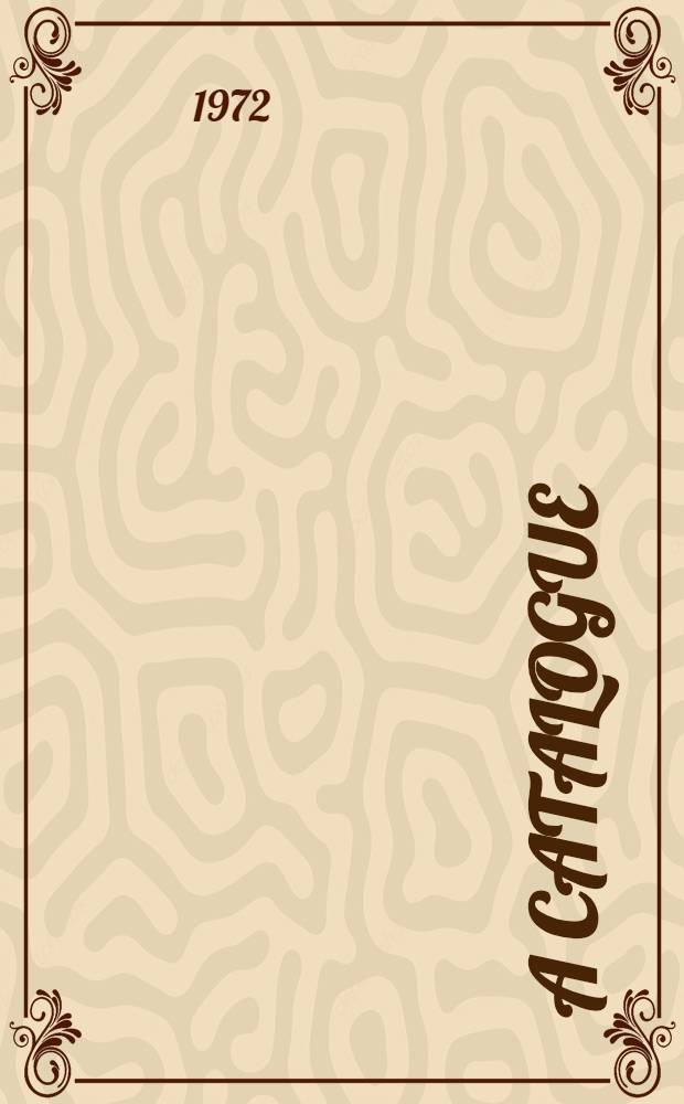 [A catalogue]