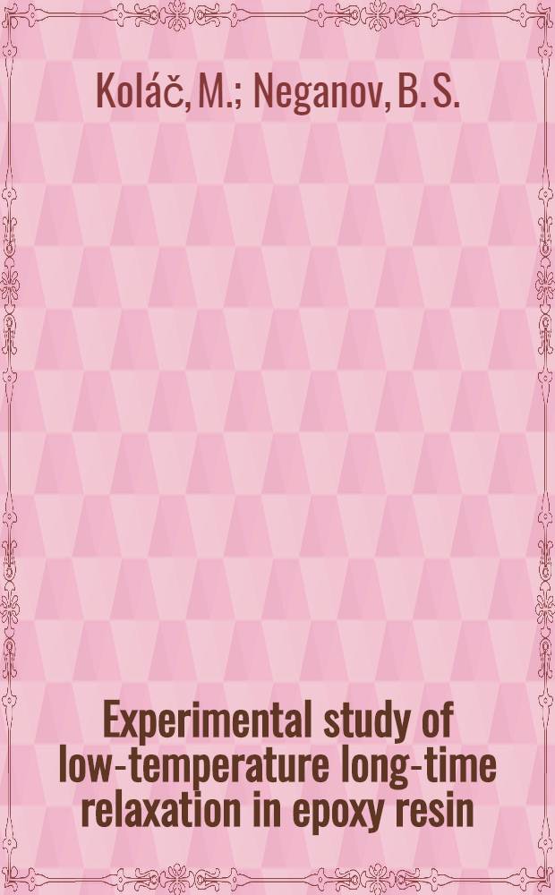 Experimental study of low-temperature long-time relaxation in epoxy resin