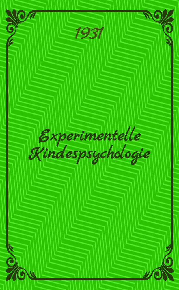 Experimentelle Kindespsychologie