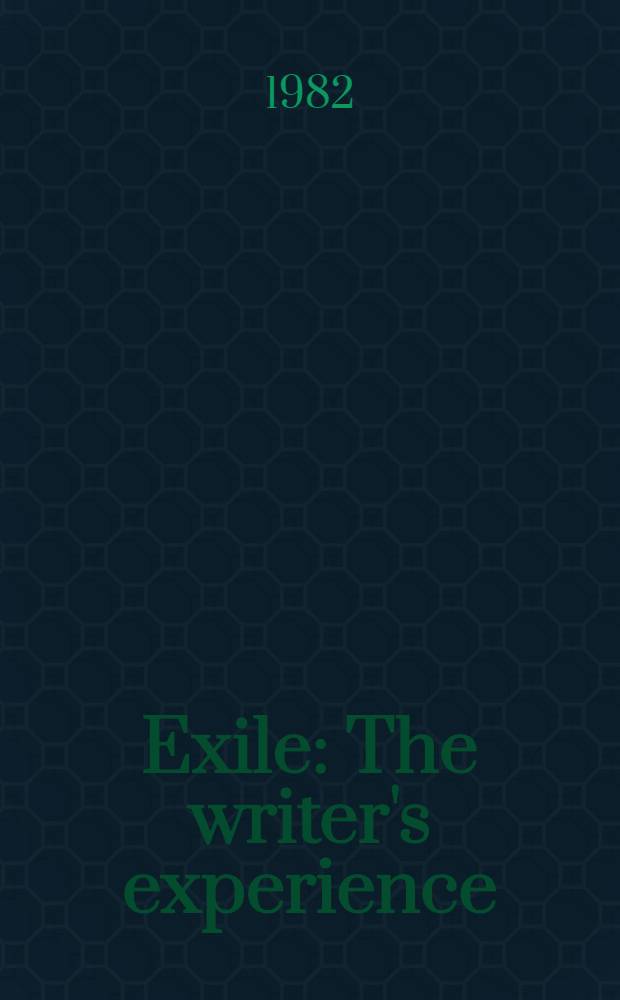 Exile : The writer's experience : Symp.
