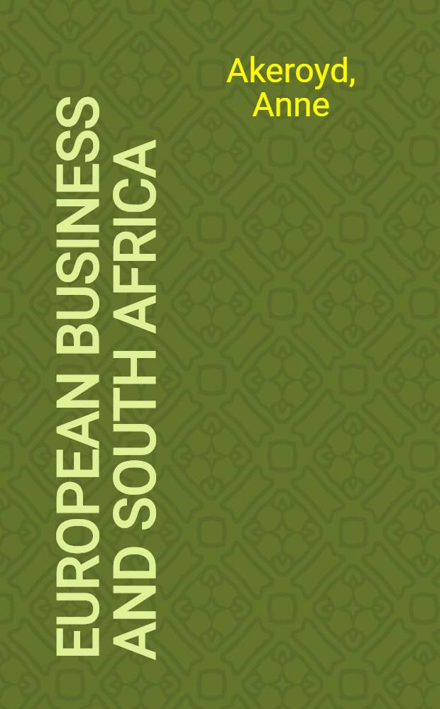 European business and South Africa : An appraisal of the EC-Code of conduct