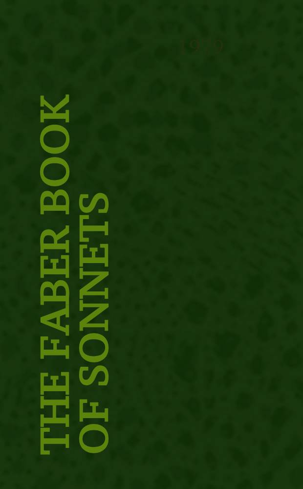 The Faber book of sonnets