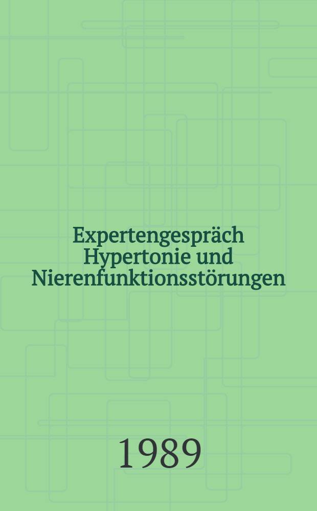 Expertengespräch Hypertonie und Nierenfunktionsstörungen