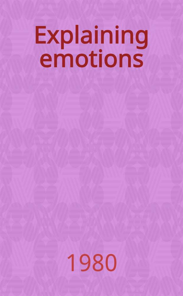 Explaining emotions