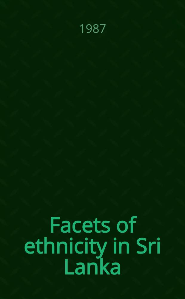 Facets of ethnicity in Sri Lanka