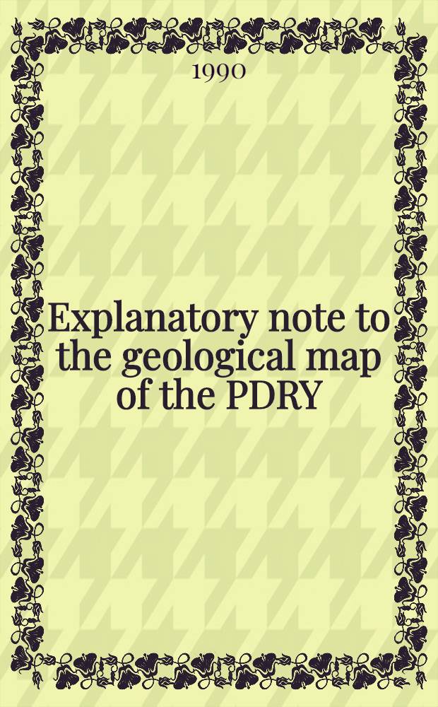 Explanatory note to the geological map of the PDRY : Scale 1:100000 : Sheet 'Ayād, D-38-46