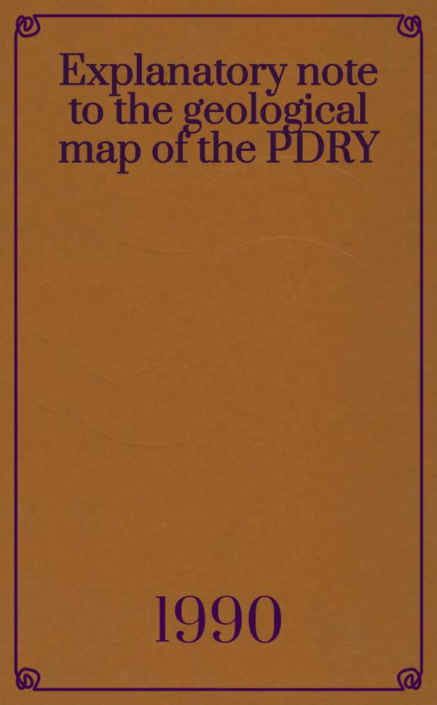 Explanatory note to the geological map of the PDRY : Scale 1:100000 : Sheet Lawdar, D-38-80