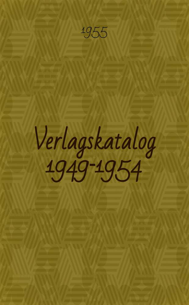 Verlagskatalog 1949-1954