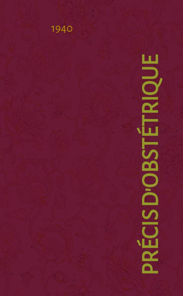 Précis d'obstétrique
