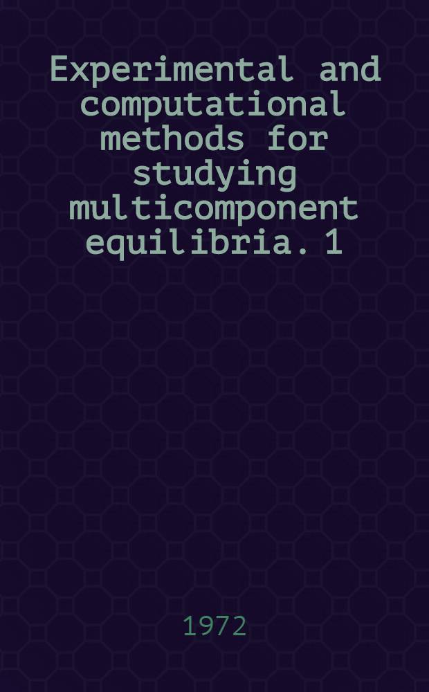 Experimental and computational methods for studying multicomponent equilibria. 1 : Results and conclusions from an equilibrium analysis in the system H⁺ - MoO4²⁻ - HPO4²⁻