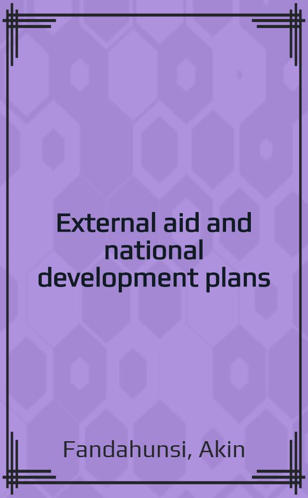 External aid and national development plans