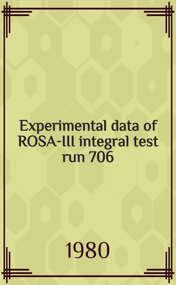 Experimental data of ROSA-III integral test run 706 : Standard test without ECCS actuation