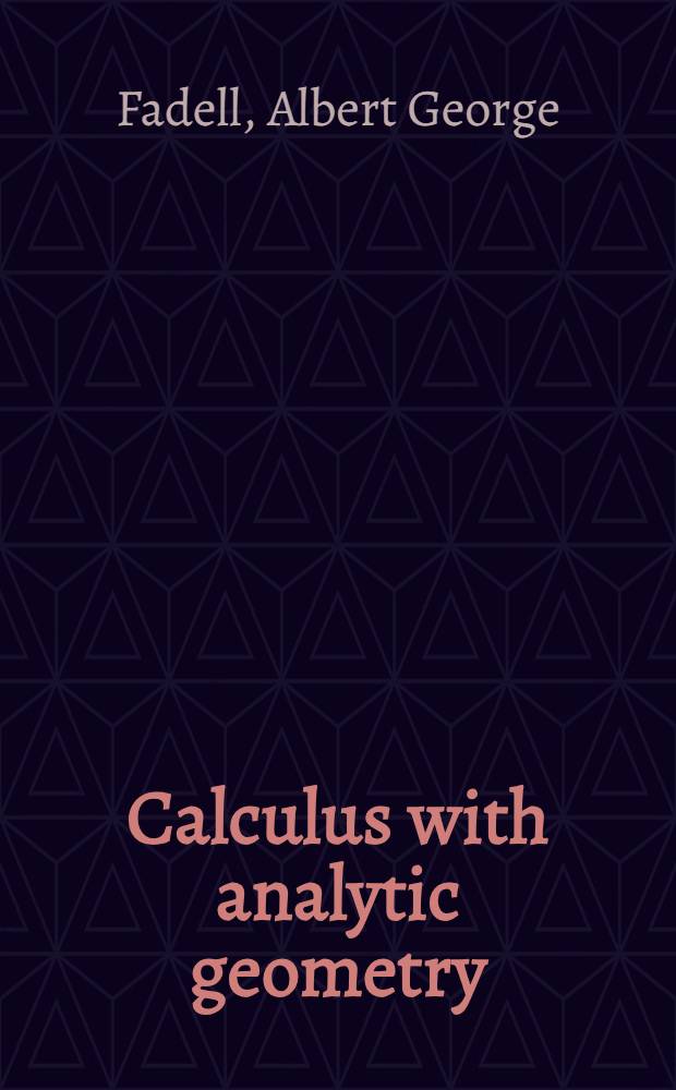 Calculus with analytic geometry