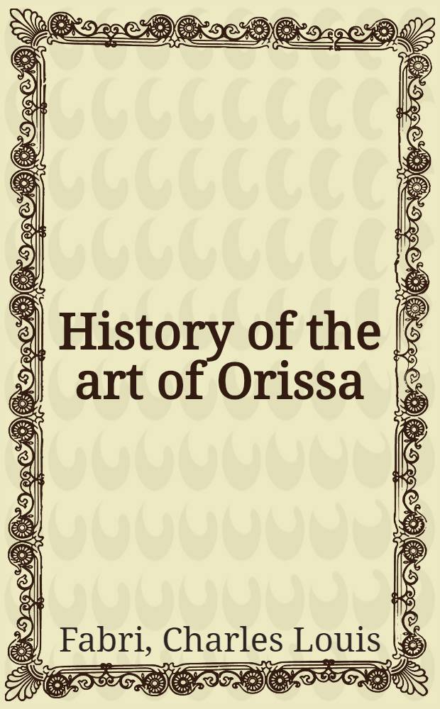 History of the art of Orissa