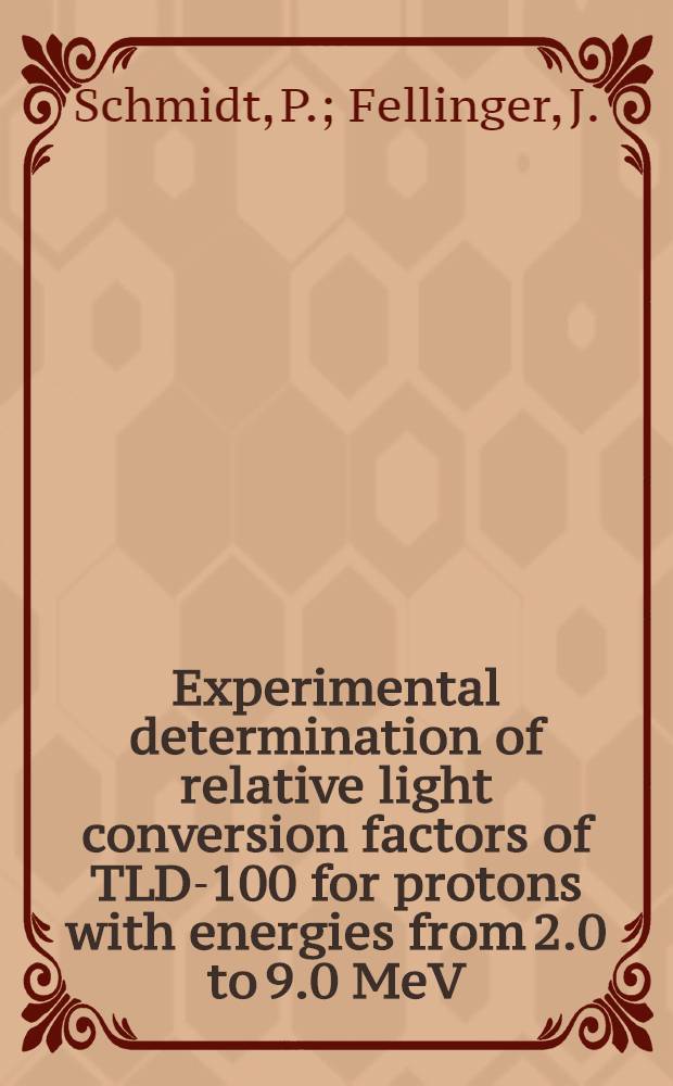 Experimental determination of relative light conversion factors of TLD-100 for protons with energies from 2.0 to 9.0 MeV