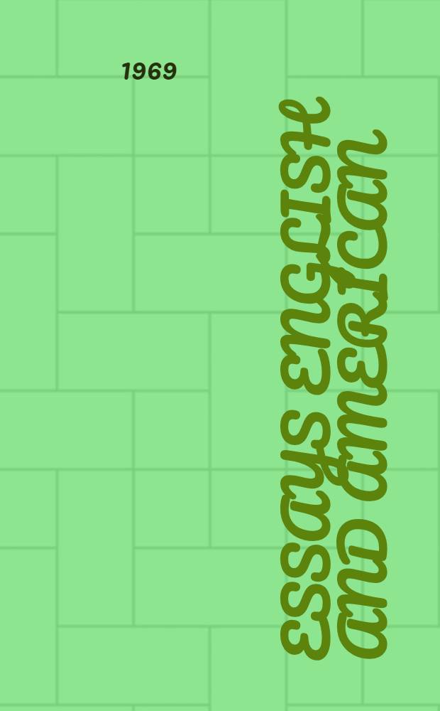 Essays English and American : With introd. a. notes