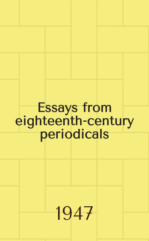 Essays from eighteenth-century periodicals