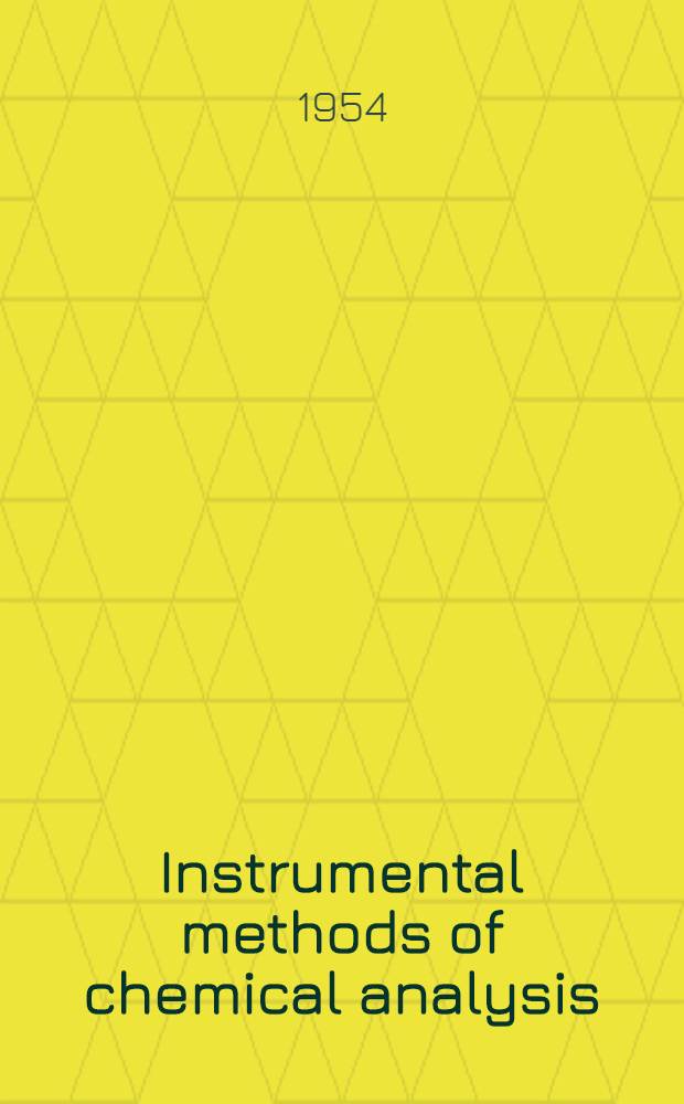 Instrumental methods of chemical analysis