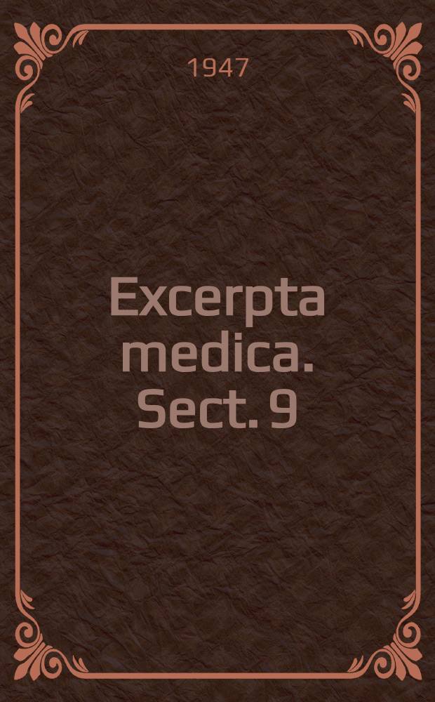 Excerpta medica. Sect. 9 : Surgery