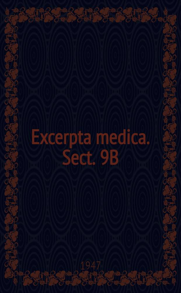 Excerpta medica. Sect. 9B : Orthopaedics and traumatology
